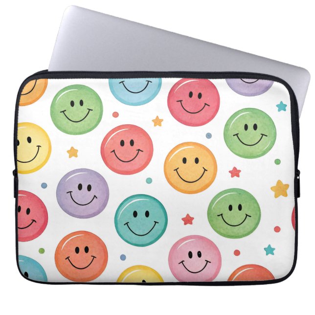 Lächeln Muster Emoji Laptopschutzhülle (Vorderseite)