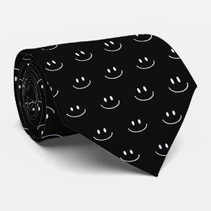 Lächeln Muster Schwarz-Weiß Neck Tie Krawatte