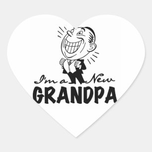 Lächeln neue Großvater T - Shirt und Geschenke Herz-Aufkleber