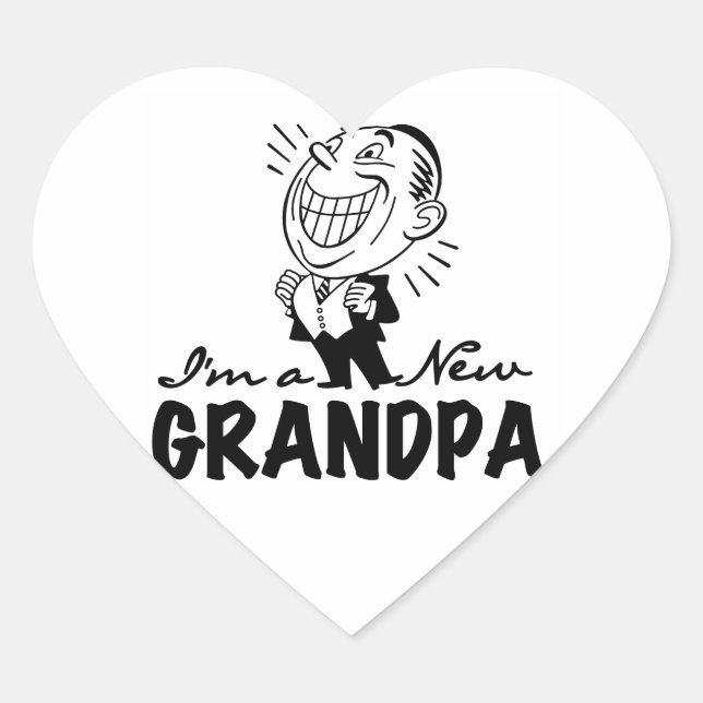 Lächeln neue Großvater T - Shirt und Geschenke Herz-Aufkleber (Vorderseite)