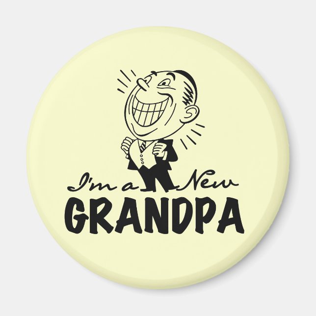 Lächeln neue Großvater T - Shirt und Geschenke Magnet (Vorne)