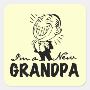 Lächeln neue Großvater T - Shirt und Geschenke Quadratischer Aufkleber