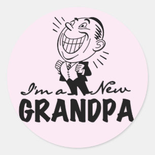 Lächeln neue Großvater T - Shirt und Geschenke Runder Aufkleber