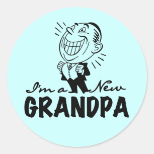 Lächeln neue Großvater T - Shirt und Geschenke Runder Aufkleber