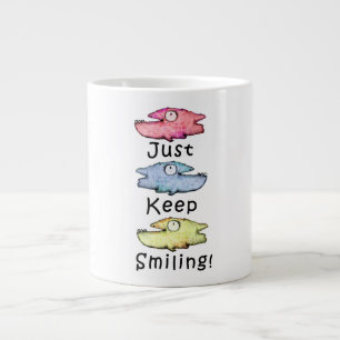 Lächeln nicht vergessen! Bunter zahniger Fisch Jumbo-Tasse