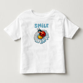 Lächeln, Niedliche Ladybug auf einer Daisy-Blume K Kleinkind T-shirt
