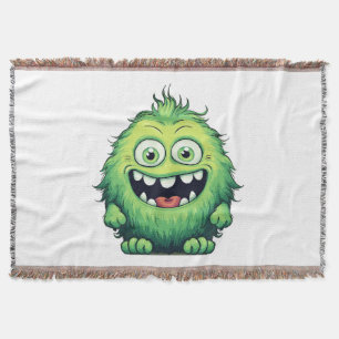 Lächeln Niedlicher grüner Monster-Cartoon Decke