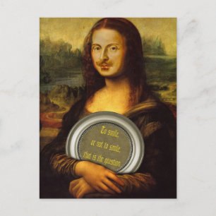 Lächeln oder nicht lächeln postkarte