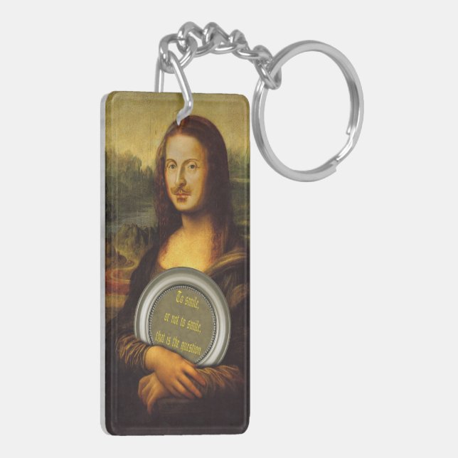 Lächeln oder nicht lächeln schlüsselanhänger (Rückseite links)