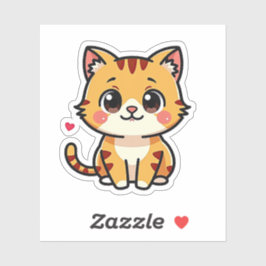 Lächeln Orange Tabby Kitten - Niedlicher Aufkleber