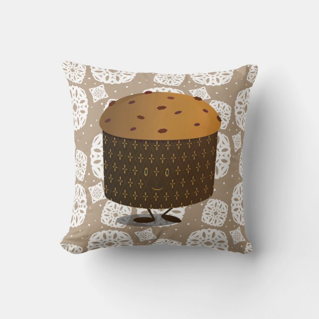 Lächeln Panettone Essen Weihnachten  Kissen (Vorderseite)