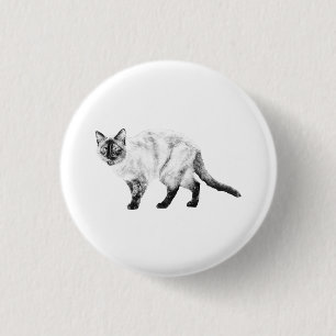 Lächeln Pin, ruhige Katze Flair Button