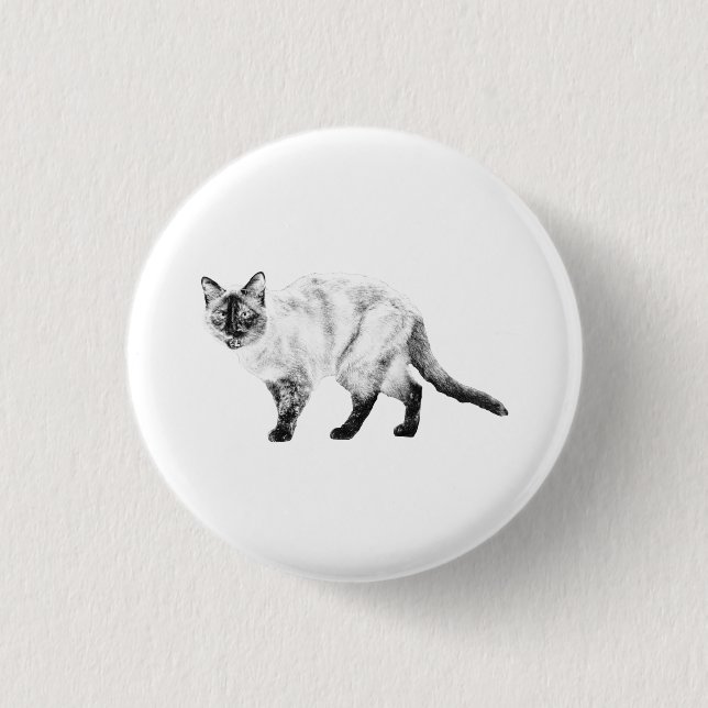 Lächeln Pin, ruhige Katze Flair Button (Vorderseite)