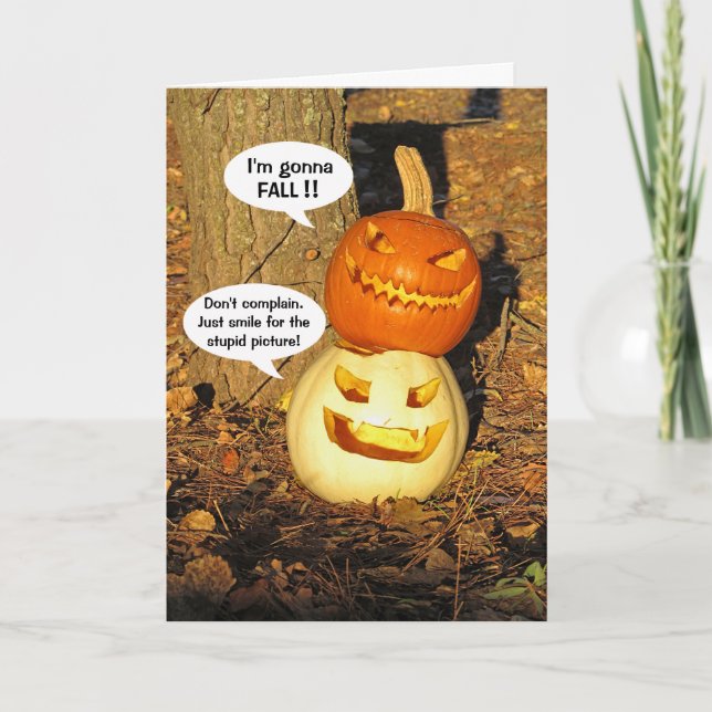 Lächeln Pumpkin Buddies Halloween Card Karte (Vorderseite)