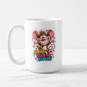 🐭✨ Lächeln, Quietschen, Wiederholen! Lustiger Mau Kaffeetasse