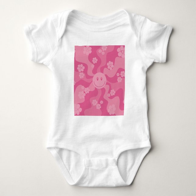 Lächeln - Rosa Baby Strampler (Vorderseite)