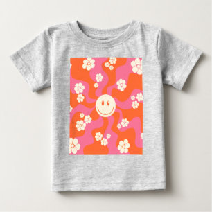 Lächeln - Rosa, Orange und Creme Baby T-shirt