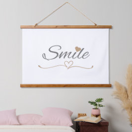 Lächeln-Script Muttertags- und Geburtstagsgeschenk Wandteppich Mit Holzrahmen