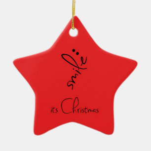 Lächeln seine Weihnachtsverzierung Keramikornament