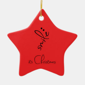 Lächeln seine Weihnachtsverzierung Keramikornament