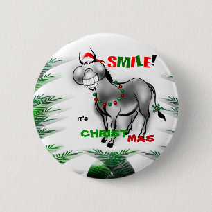 Lächeln Sie die weihnachtliche Donkey-Taste Button