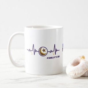 Lächeln Sie, es ist Eid Mond Stern Herzschlag Gold Kaffeetasse