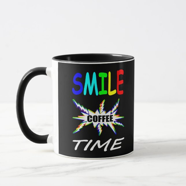 Lächeln Sie, es ist Kaffeezeit Tasse (Links)