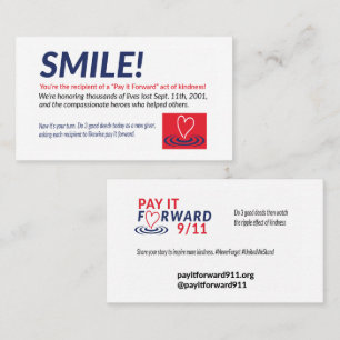 Lächeln Sie Karten von Pay it Forward 9/11