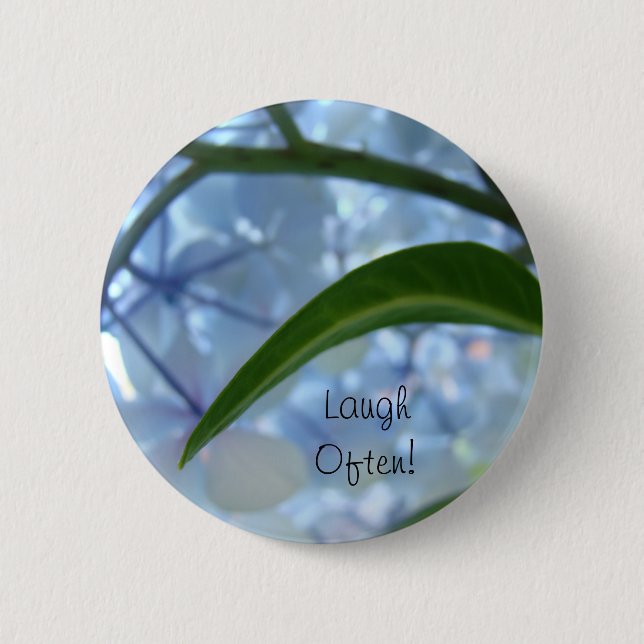 Lächeln Sie oft! Knöpfe benutzerdefinierte Blue Hy Button (Vorderseite)