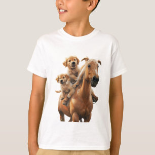 Lächeln Sie sich mit goldenen Hubs auf. T-Shirt