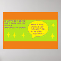 Lächeln Sie und seien Sie glücklich Poster Print T