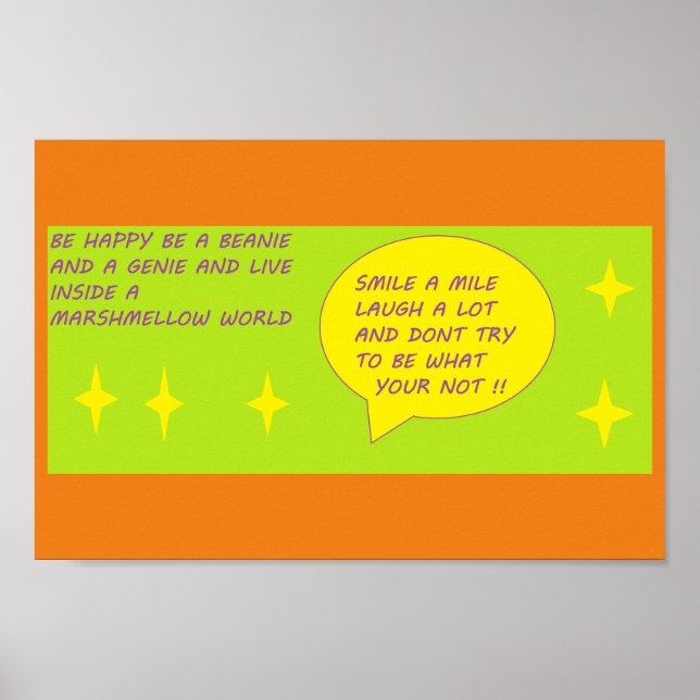 Lächeln Sie und seien Sie glücklich Poster Print T (Vorne)
