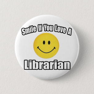 Lächeln Sie, wenn Sie Liebe eines Bibliothekaren Button