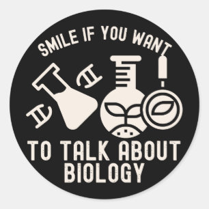Lächeln Sie, wenn Sie über Biologie sprechen möcht Runder Aufkleber