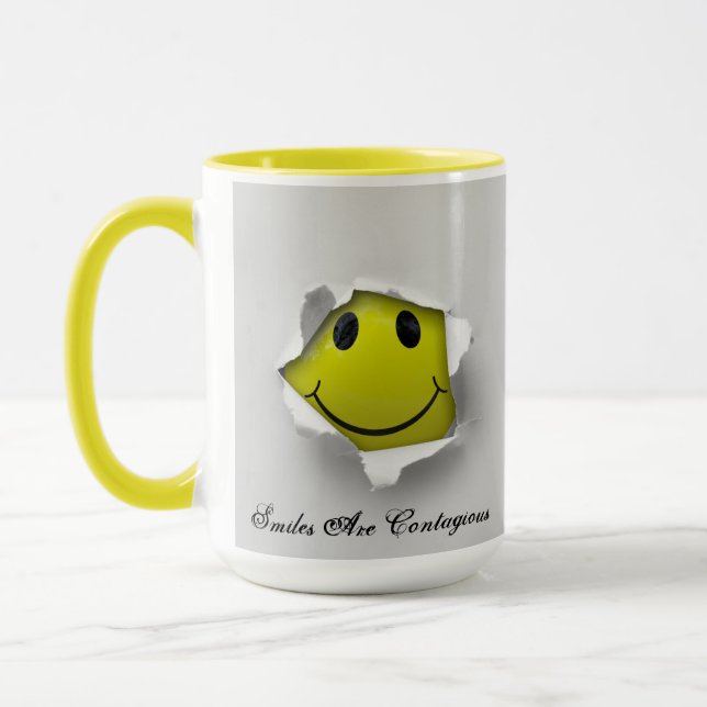 Lächeln sind ansteckende Kaffee-Tasse Tasse (Links)