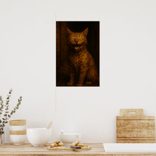 Lächeln sind kostenlos: Grinsende Gassenkatze Poster