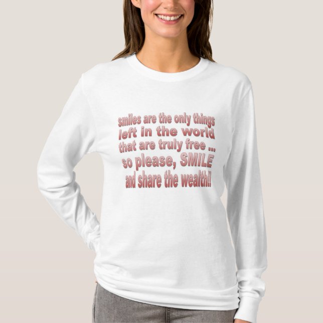 Lächeln sind kostenlos T-Shirt (Vorderseite)