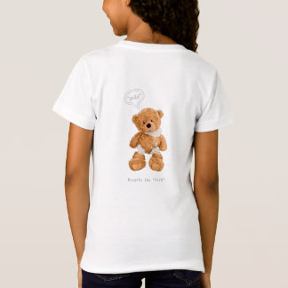 Lächeln Slogan mit gebrochenem Bären Herz. T-Shirt