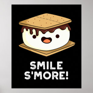 Lächeln Smore Lustig Süße Lebensmittel Wortspiel D Poster