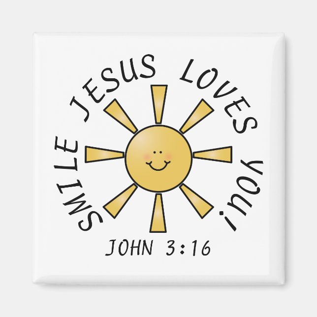 Lächeln Sonnenschein Jesus Lieben Sie Magnet (Vorne)