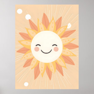 Lächeln Sun Kinderzimmer Wall Art Poster