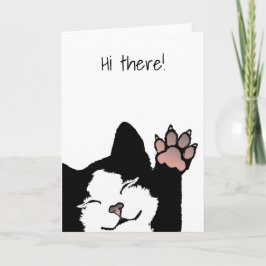 Lächeln Tuxedo Cat Hi Dort Karte