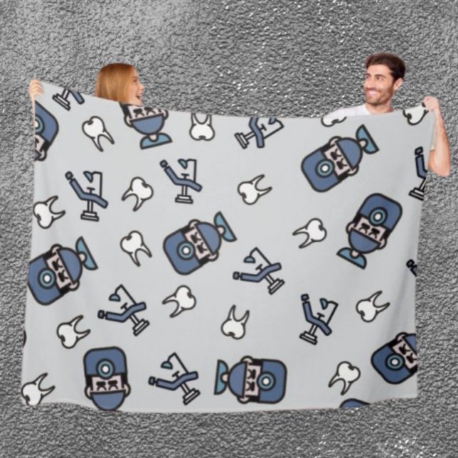 Lächeln überall – Zahnarzt-Fliesblanke Fleecedecke (Von Creator hochgeladen)