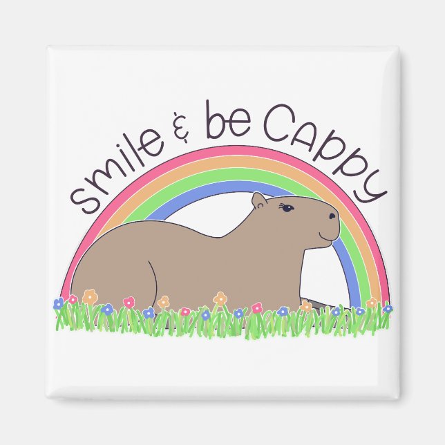 Lächeln und niedliche glückliche capybara sein magnet (Vorne)