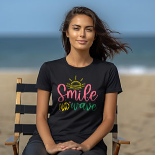 Lächeln und Wave Positive Vibes Frauen T - Shirt
