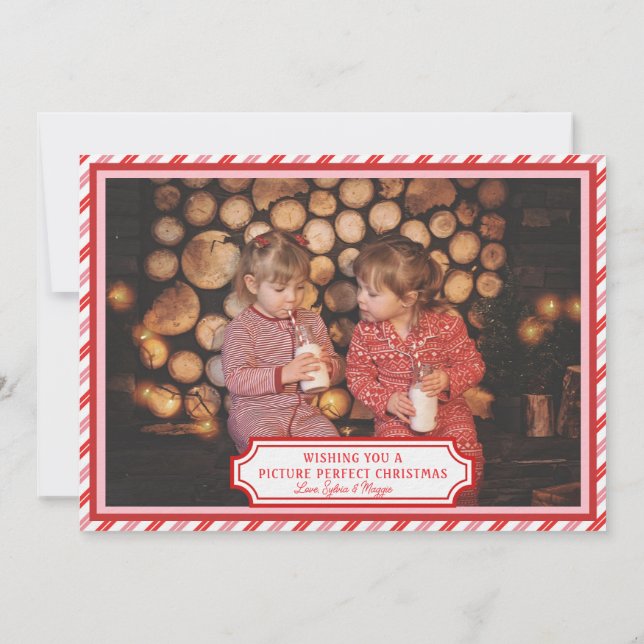 Lächeln | Vintage Kamera Weihnachts-Fotokarte (Rückseite)