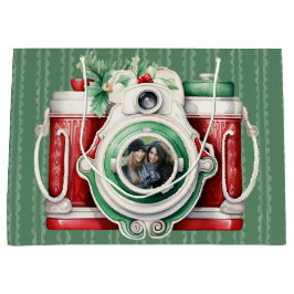 Lächeln | Vintages Weihnachtskamera-Foto Große Geschenktüte