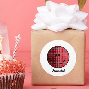 Lächeln - Vollständig geimpft - Pro Impfstoff - Im Runder Aufkleber