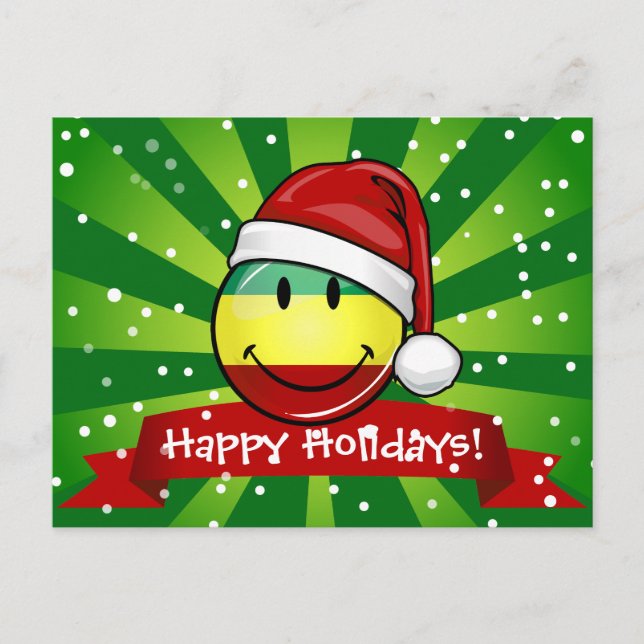 Lächeln Weihnachten Stil Rastafarian Flag (Vorderseite)