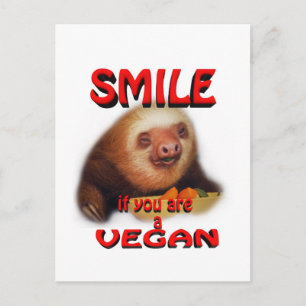 lächeln, wenn du vegan bist. postkarte